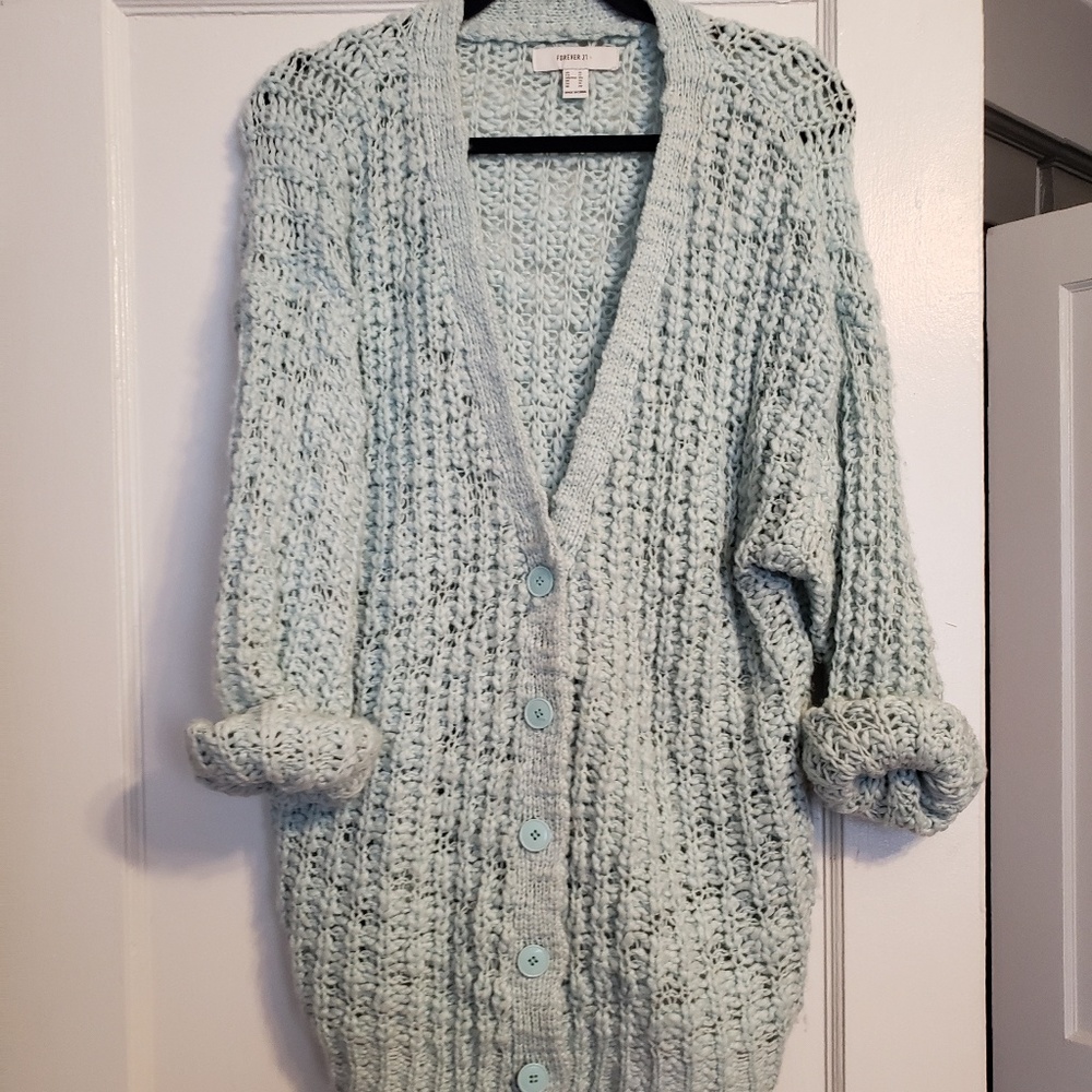 Baby blue oversized cardigan